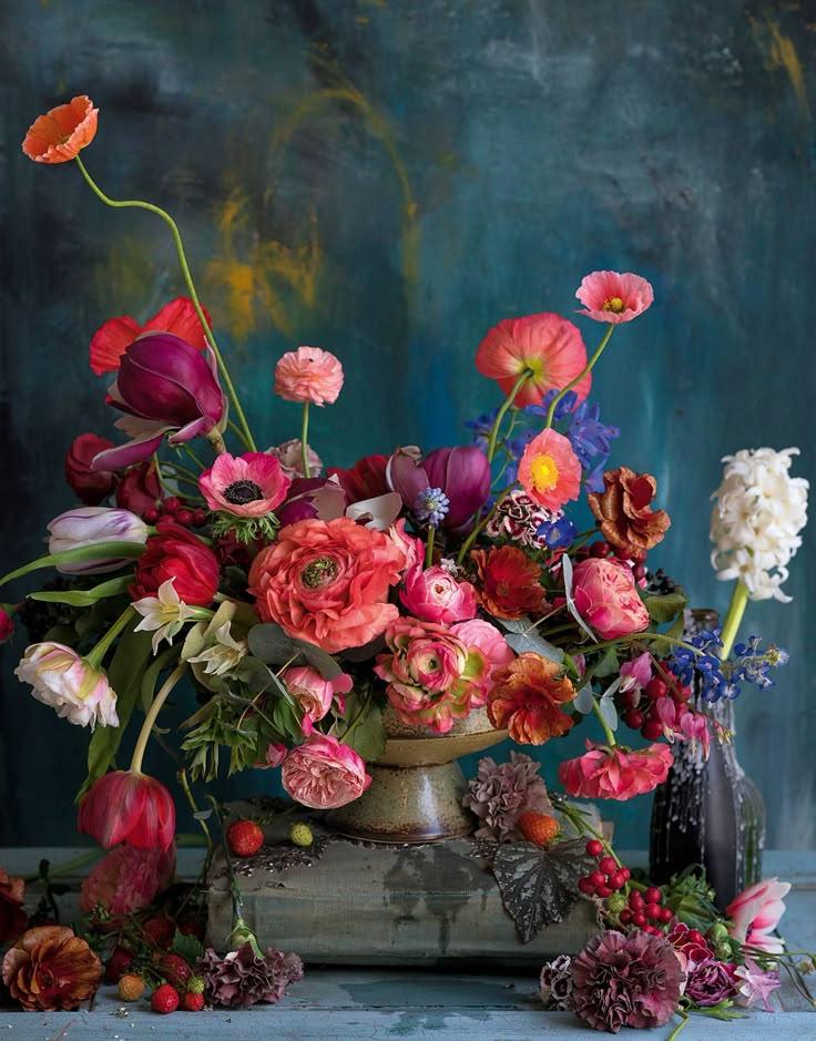 Mystic Harmony: Vibrant Petals Fusion